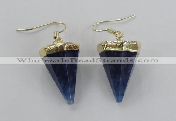 NGE64 14*20mm - 15*22mm cone agate gemstone earrings wholesale