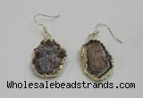 NGE80 18*25mm - 20*25mm freeform druzy agate gemstone earrings