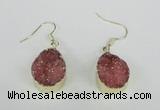 NGE86 15*20mm teardrop druzy agate gemstone earrings wholesale