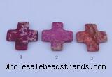 NGP03 5PCS 45*45mm cross dyed imperial jasper pendants wholesale