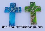 NGP05 5PCS 40*60mm cross dyed imperial jasper pendants wholesale