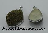 NGP1002 25*35mm - 35*45mm freeform druzy agate beads pendant