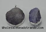 NGP1009 25*35mm - 35*45mm freeform druzy agate beads pendant