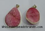 NGP1020 25*35mm - 35*45mm freeform druzy agate beads pendant