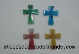 NGP1080 32*42mm cross agate gemstone pendants wholesale