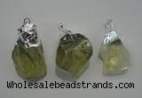 NGP1086 20*30mm - 25*50mm nuggets yellow quartz pendants