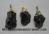 NGP1089 20*30mm - 25*50mm nuggets smoky quartz pendants