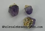 NGP1093 18*25mm - 25*40mm faceted nuggets amethyst pendants