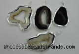 NGP1116 30*45 - 45*55mm freeform druzy agate pendants with brass setting