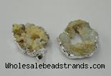 NGP1138 25*35mm - 40*45mm freeform druzy agate pendants with brass setting