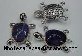 NGP1299 43*60mm tortoise agate pendants with crystal pave alloy settings