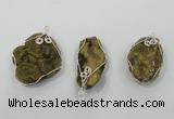 NGP1320 30*40mm - 45*55mm freeform agate pendants with brass setting