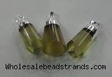 NGP1352 15*30mm - 18*40mm faceted nuggets lemon quartz pendants