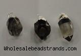 NGP1354 15*35mm - 20*40mm faceted nuggets smoky quartz pendants