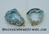 NGP1424 30*45mm - 45*55mm freeform plated druzy agate pendants