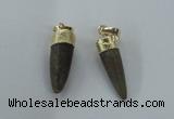 NGP1453 6*20mm - 9*30mm bullet agate gemstone pendants wholesale