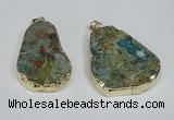 NGP1471 30*40mm - 40*50mm freeform chrysocolla gemstone pendants