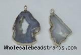 NGP1478 30*45mm - 40*55mm freeform blue lace agate pedants