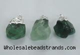 NGP1482 20*35mm - 25*45mm nuggets green fluorite pendants