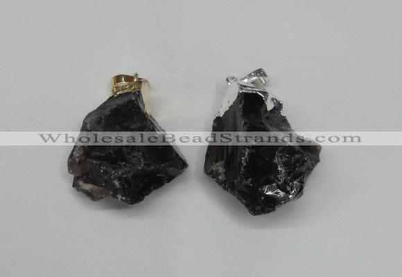 NGP1505 20*30mm - 25*50mm nuggets smoky quartz pendants