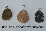 NGP1512 20*30mm - 25*35mm freeform plated druzy agate pendants