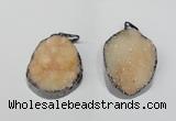 NGP1519 30*35mm - 30*40mm freeform plated druzy agate pendants