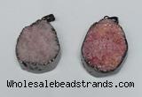 NGP1520 30*35mm - 30*40mm freeform plated druzy agate pendants