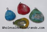 NGP1534 40*50mm - 50*60mm freeform druzy agate pendants