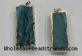 NGP1557 16*35mm - 18*40mm rectangle druzy agate pendants