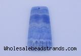 NGP156 2pcs 28*55mm trapezoid dyed blue lace agate gemstone pendants