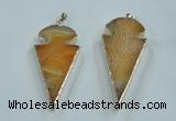 NGP1571 30*65mm arrowhead agate gemstone pendants