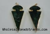 NGP1573 30*65mm arrowhead agate gemstone pendants