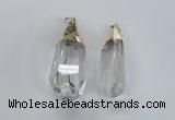 NGP1576 18*50mm - 22*60mm faceted nuggets white crystal pendants