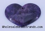 NGP160 2pcs 35*50mm heart kunzite gemstone pendants jewelry