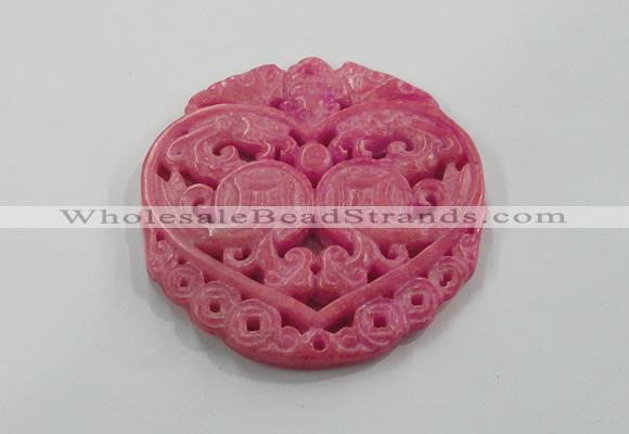 NGP1611 65*65mm Carved dyed natural hetian jade pendants wholesale