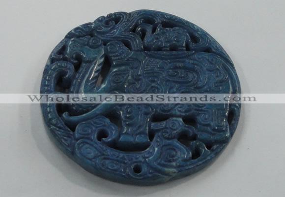 NGP1650 67*67mm Carved dyed natural hetian jade pendants wholesale