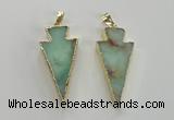 NGP1702 18*39mm arrowhead australia chrysoprase pendants