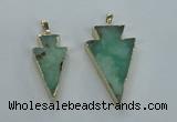 NGP1704 18*38mm - 27*47mm arrowhead australia chrysoprase pendants