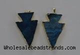 NGP1717 28*50mm - 30*55mm arrowhead agate gemstone pendants