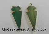 NGP1724 30*65mm arrowhead agate gemstone pendants wholesale