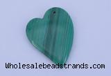 NGP174 2pcs 30*40mm heart synthetic malachite gemstone pendants