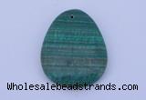 NGP175 2pcs 32*42mm teardrop synthetic malachite gemstone pendants