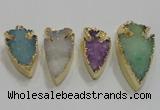 NGP1752 20*30mm - 25*50mm arrowhead druzy agate gemstone pendants