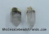 NGP1762 15*35mm - 25*40mm faceted nuggets white crystal pendants