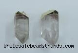 NGP1763 20*45mm - 25*50mm faceted nuggets white crystal pendants