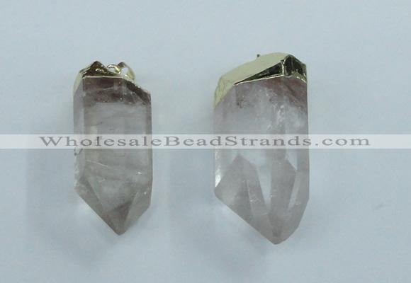 NGP1763 20*45mm - 25*50mm faceted nuggets white crystal pendants