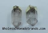 NGP1764 25*55mm - 20*60mm faceted nuggets white crystal pendants