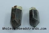 NGP1767 20*45mm - 25*50mm faceted nuggets green phantom quartz pendants