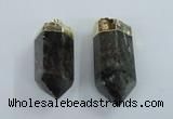 NGP1768 25*55mm - 20*60mm faceted nuggets green phantom quartz pendants