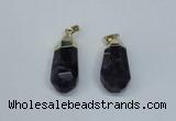 NGP1801 15*30mm - 12*35mm faceted nuggets amethyst pendants